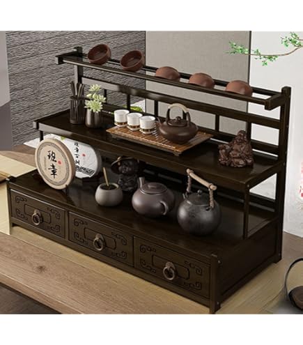 Amazon｜中国茶器棚 丸形 丸型 中国茶器 棚 小 飾り棚 中国家具 円形